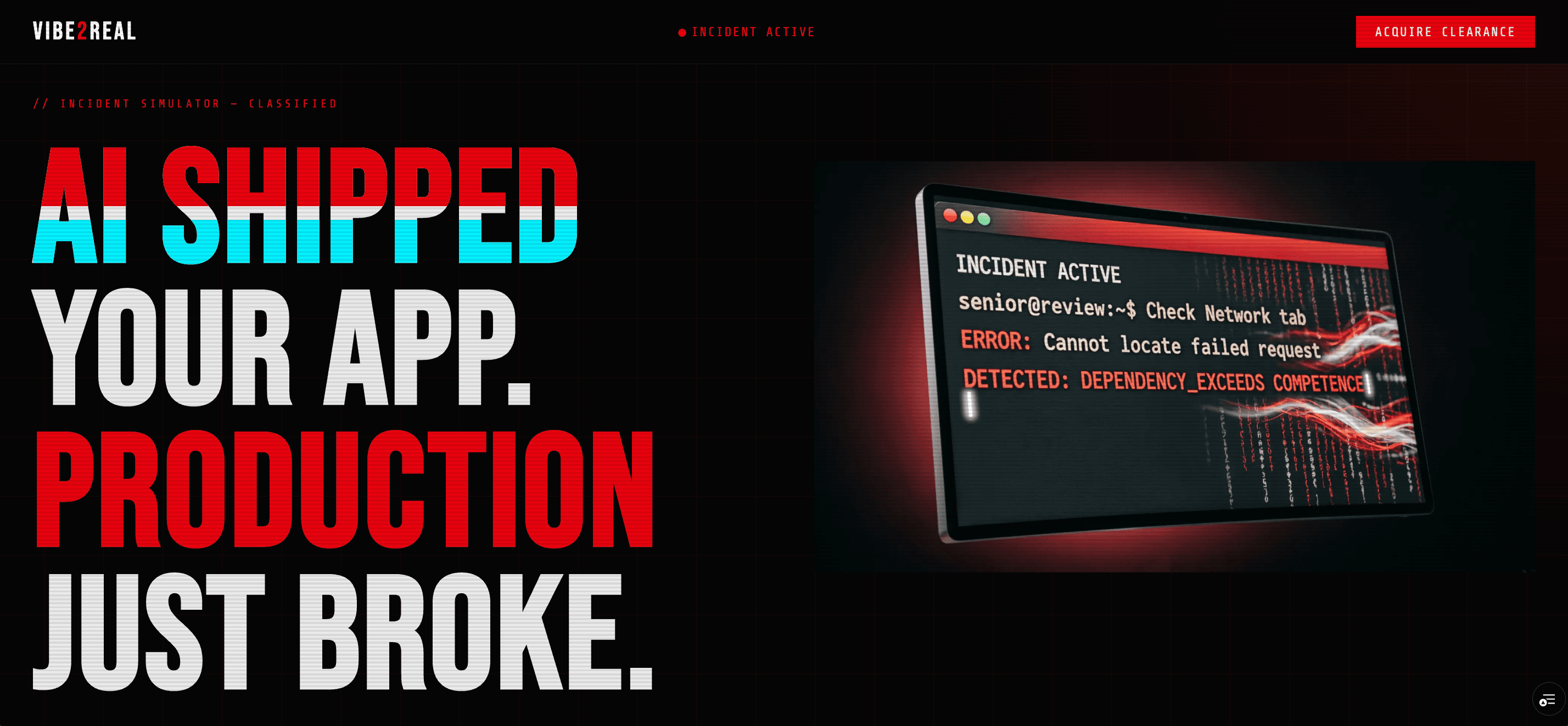 vibe2real.codes — built in 24 hours